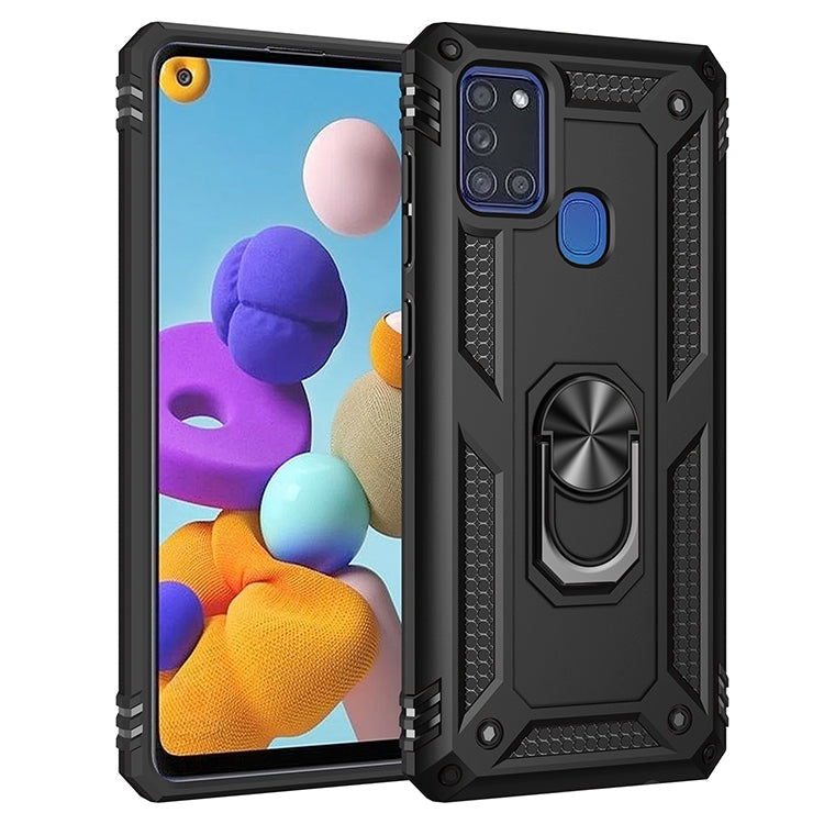 For Samsung Galaxy A21s Shockproof TPU + PC Protective Case with 360 Degree Rotating Holder(Black) - Galaxy Phone Cases by PMC TechLife | Online Shopping South Africa | PMC TechLife