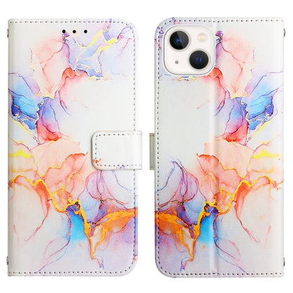 For iPhone 15 PT003 Marble Pattern Flip Leather Phone Case(Galaxy Marble White LS004) - iPhone 15 Cases by PMC Jewellery | Online Shopping South Africa | PMC Jewellery