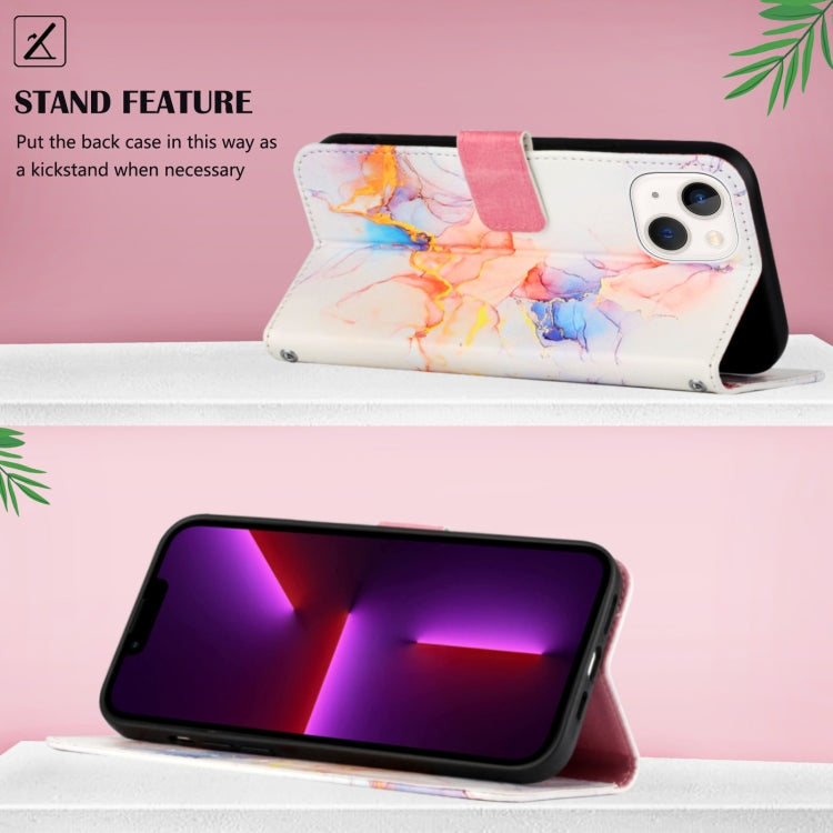 For iPhone 15 PT003 Marble Pattern Flip Leather Phone Case(Galaxy Marble White) - free shipping - PMC TechLife - Order now!