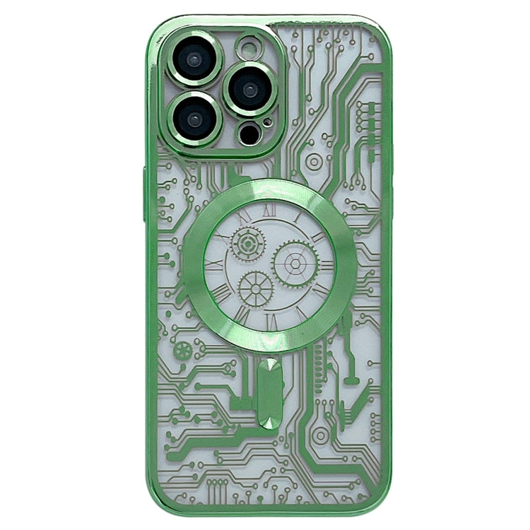 For iPhone 12 Pro Electroplated Circuit Board Pattern MagSafe Phone Case(Green) - free shipping - PMC TechLife - Order now!