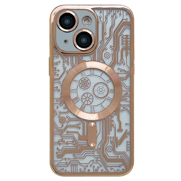 For iPhone 14 Plus Electroplated Circuit Board Pattern MagSafe Phone Case(Gold) - free shipping - PMC TechLife - Order now!