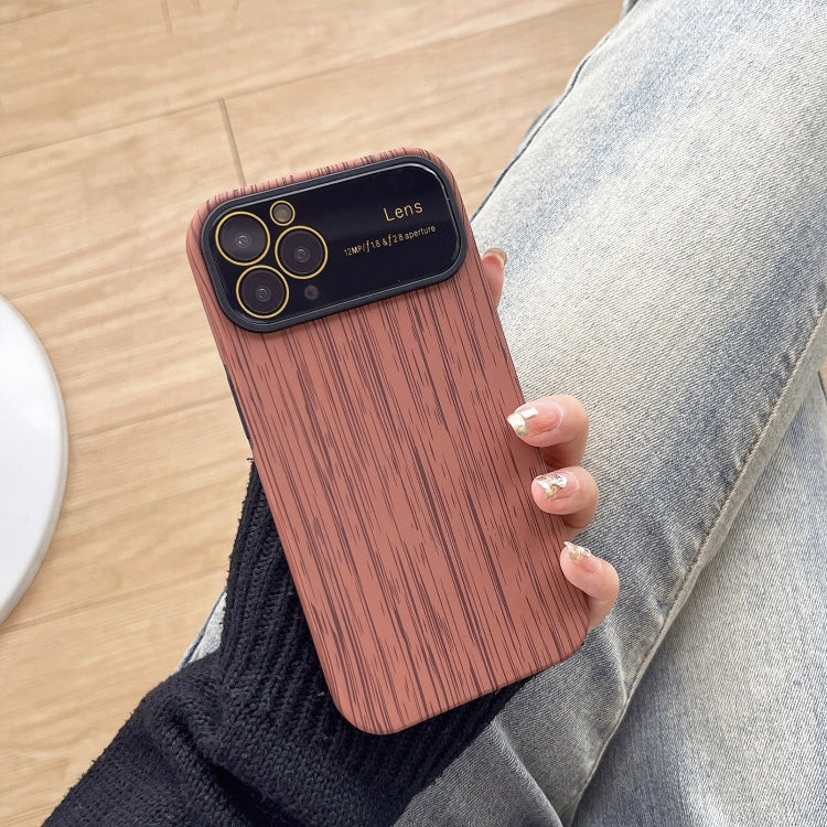 For iPhone 11 Pro Wood Grain TPU Phone Case with Lens Film(Brown) - iPhone 11 Pro Cases by PMC TechLife | Online Shopping South Africa | PMC TechLife