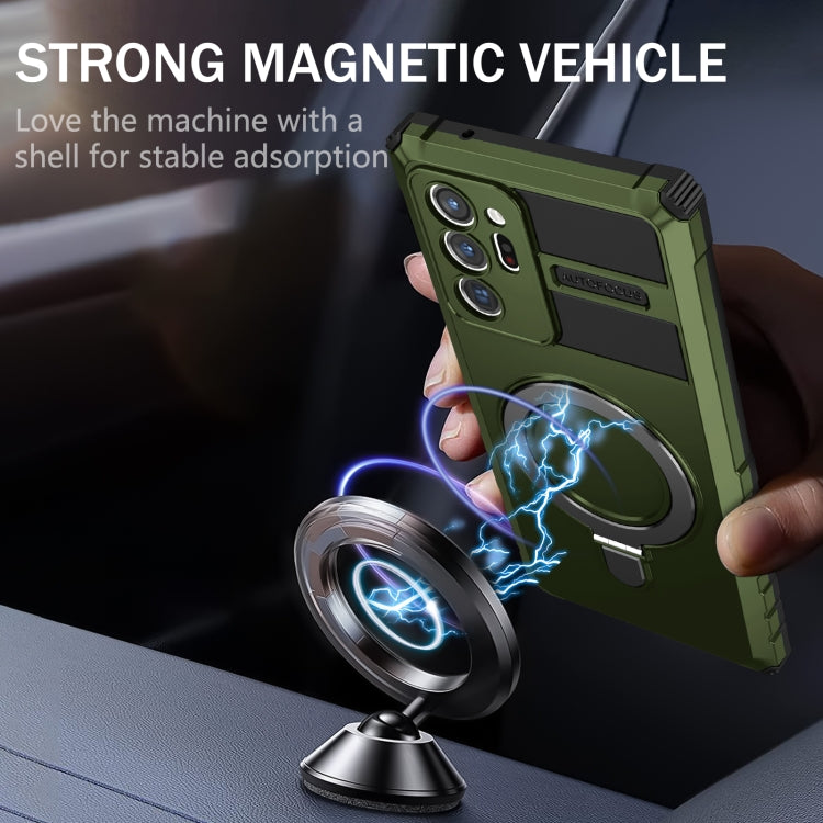 For Samsung Galaxy Note20 Ultra MagSafe Magnetic Holder Phone Case(Green) - Galaxy Note20 Ultra Cases by PMC TechLife | Online Shopping South Africa | PMC TechLife
