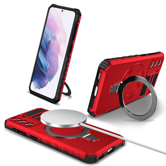 For Samsung Galaxy S21 5G MagSafe Magnetic Holder Phone Case(Red) - Galaxy S21 5G Cases by PMC Jewellery | Online Shopping South Africa | PMC Jewellery