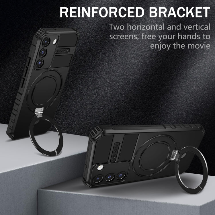 For Samsung Galaxy S22+ 5G MagSafe Magnetic Holder Phone Case(Black) - free shipping - PMC TechLife - Order now!