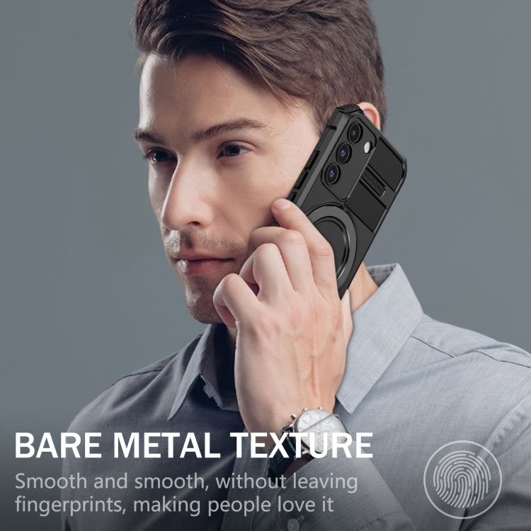 For Samsung Galaxy S22+ 5G MagSafe Magnetic Holder Phone Case(Black) - free shipping - PMC TechLife - Order now!