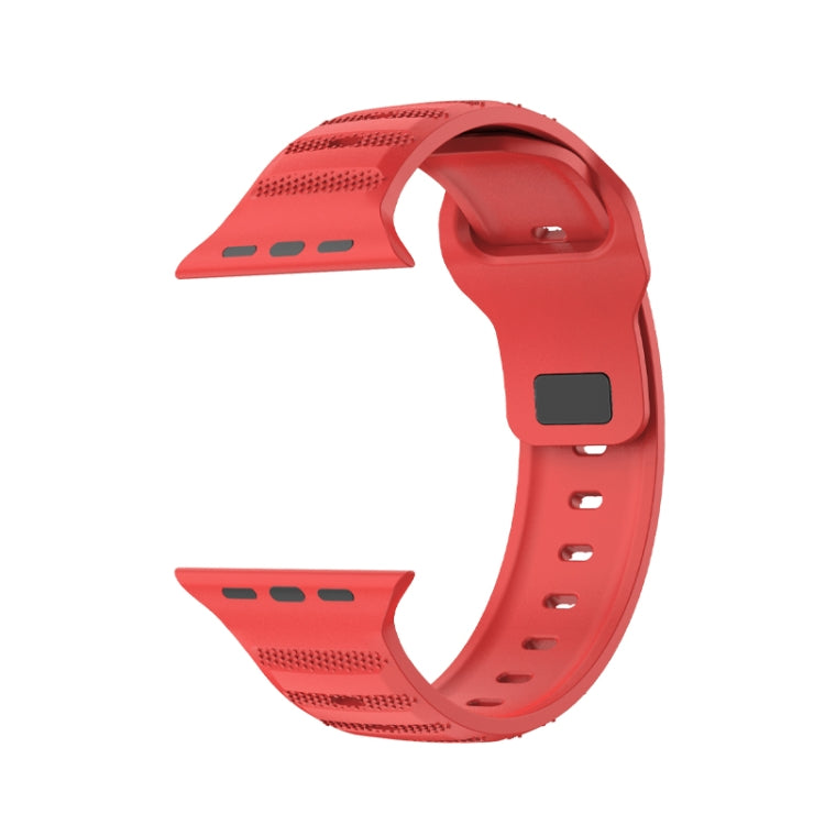 For Apple Watch SE 2022 40mm Dot Texture Fluororubber Watch Band(Red) - Watch Bands by PMC TechLife | Online Shopping South Africa | PMC TechLife