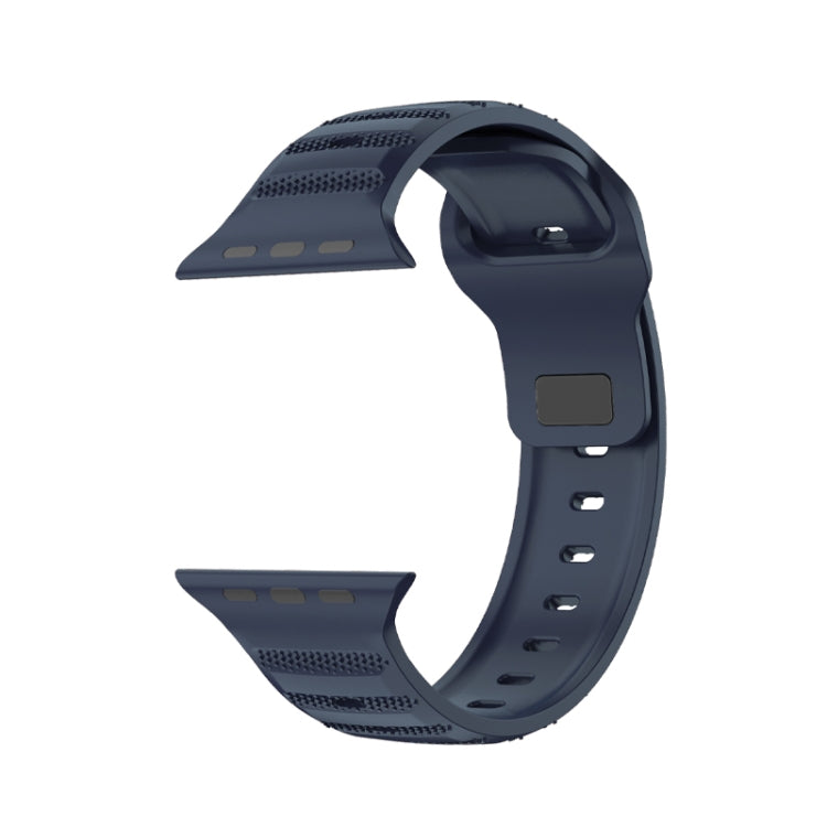 For Apple Watch SE 40mm Dot Texture Fluororubber Watch Band(Midnight Blue) - Watch Bands by PMC TechLife | Online Shopping South Africa | PMC TechLife