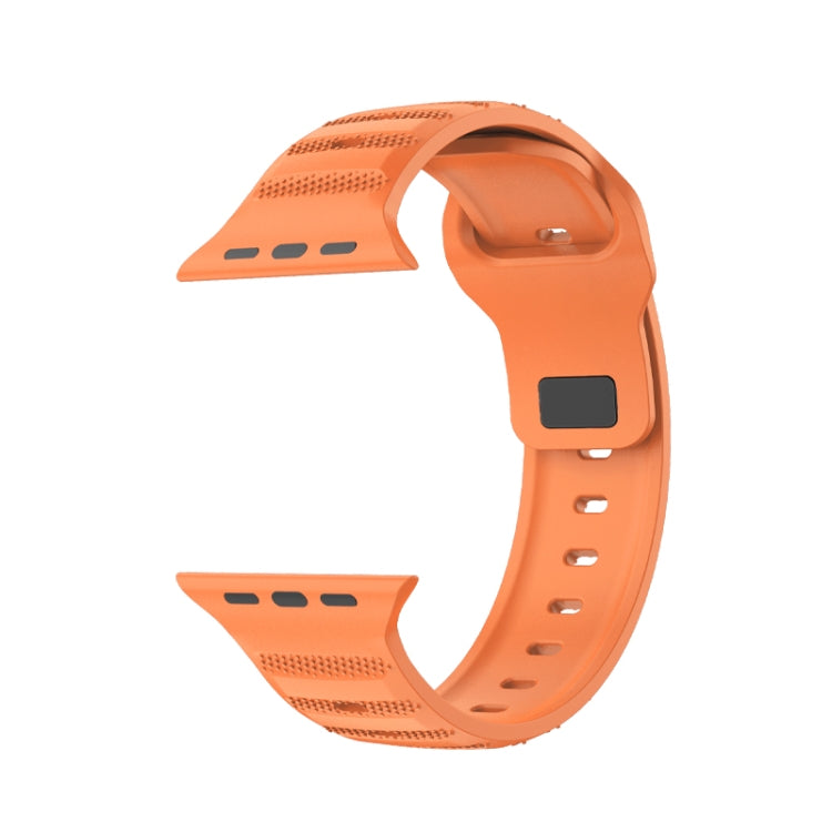 For Apple Watch 5 44mm Dot Texture Fluororubber Watch Band(Orange) - Watch Bands by PMC Jewellery | Online Shopping South Africa | PMC Jewellery