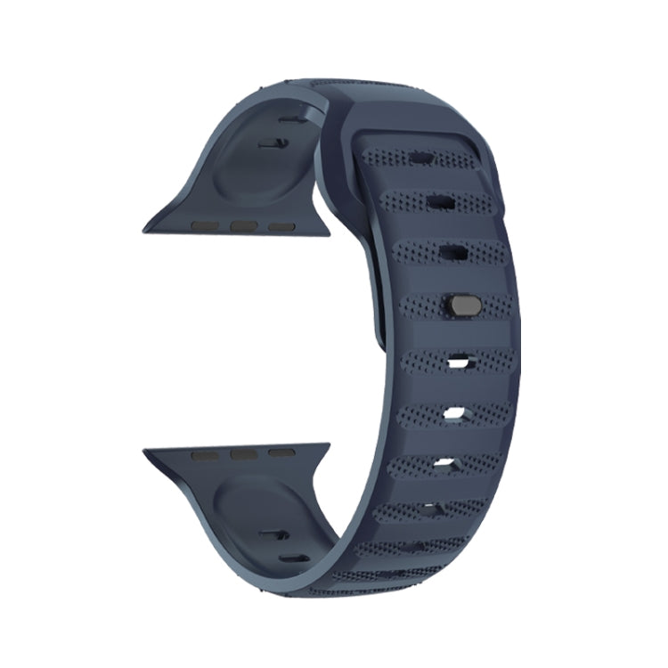 For Apple Watch 5 44mm Dot Texture Fluororubber Watch Band(Midnight Blue) - Watch Bands by PMC Jewellery | Online Shopping South Africa | PMC Jewellery