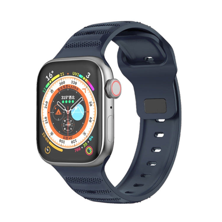 For Apple Watch 5 40mm Dot Texture Fluororubber Watch Band(Midnight Blue) - Watch Bands by PMC TechLife | Online Shopping South Africa | PMC TechLife