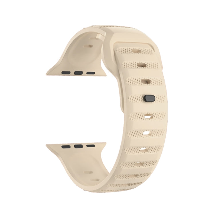 For Apple Watch 3 42mm Dot Texture Fluororubber Watch Band(Starlight) - Watch Bands by PMC TechLife | Online Shopping South Africa | PMC TechLife