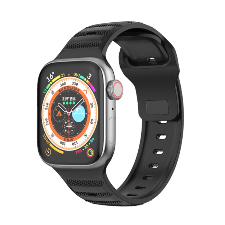 For Apple Watch 2 38mm Dot Texture Fluororubber Watch Band(Black) - Watch Bands by PMC TechLife | Online Shopping South Africa | PMC TechLife