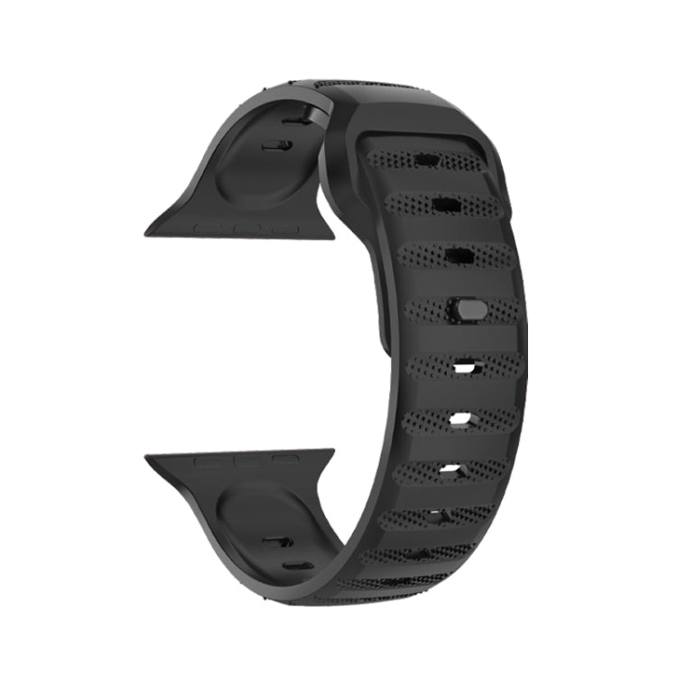 For Apple Watch 2 38mm Dot Texture Fluororubber Watch Band(Black) - Watch Bands by PMC TechLife | Online Shopping South Africa | PMC TechLife