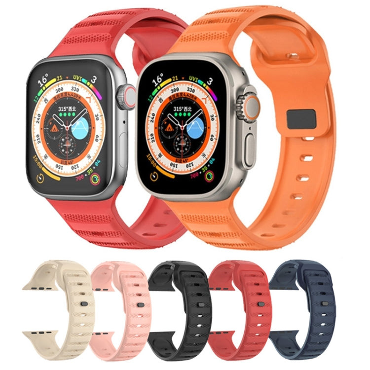 For Apple Watch 8 41mm Dot Texture Fluororubber Watch Band(Black) - Watch Bands by PMC TechLife | Online Shopping South Africa | PMC TechLife