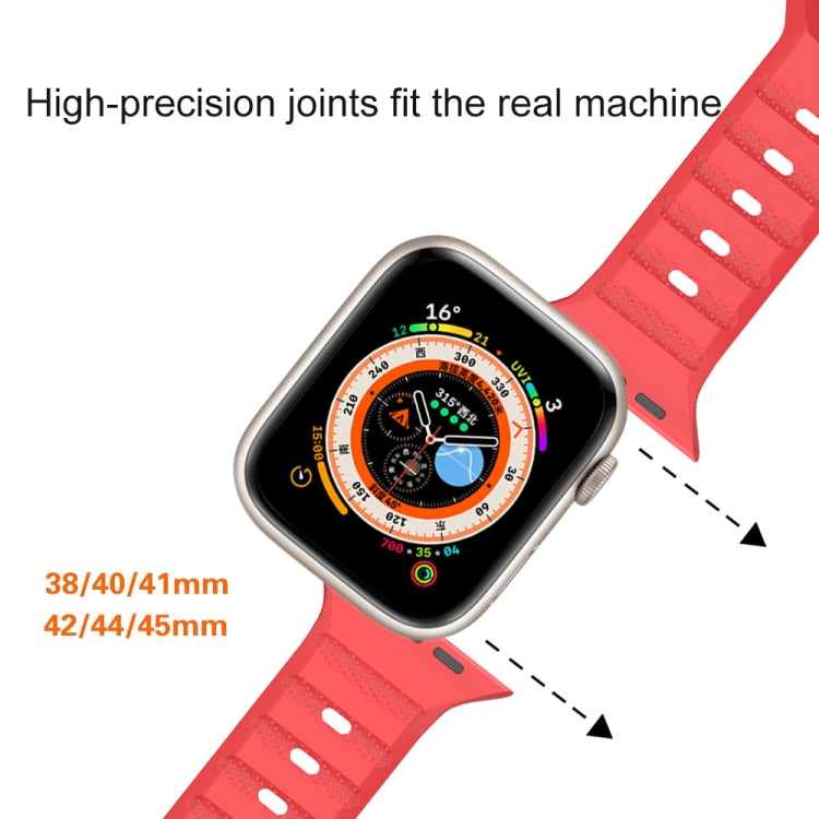 For Apple Watch 7 45mm Dot Texture Fluororubber Watch Band(Black) - Watch Bands by PMC TechLife | Online Shopping South Africa | PMC TechLife