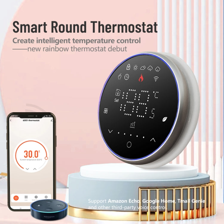 BHT-6001GBLW 95-240V AC 16A Smart Round Thermostat Electric Heating LED Thermostat With WiFi(Black) - Thermostat & Thermometer by PMC Jewellery | Online Shopping South Africa | PMC Jewellery