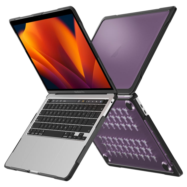 For MacBook Pro 13.3 inch A2338 Translucent Laptop Protective Case(Transparent Purple) - MacBook Pro Cases by PMC TechLife | Online Shopping South Africa | PMC TechLife