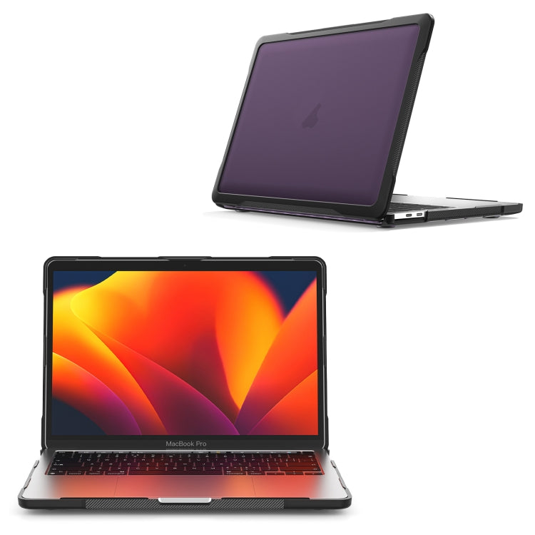 For MacBook Pro 13.3 inch A2338 Translucent Laptop Protective Case(Transparent Purple) - MacBook Pro Cases by PMC TechLife | Online Shopping South Africa | PMC TechLife