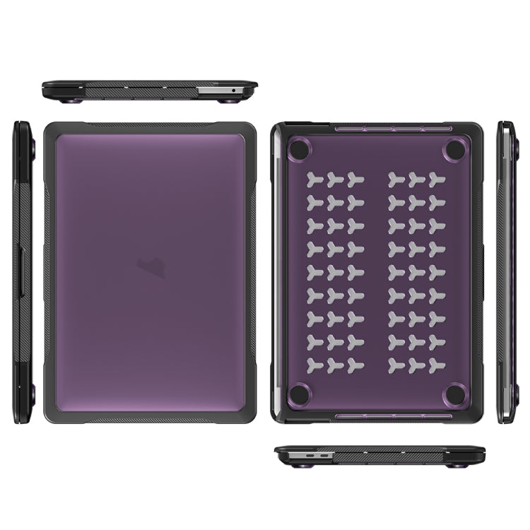 For MacBook Pro 13.3 inch A2338 Translucent Laptop Protective Case(Transparent Purple) - MacBook Pro Cases by PMC TechLife | Online Shopping South Africa | PMC TechLife