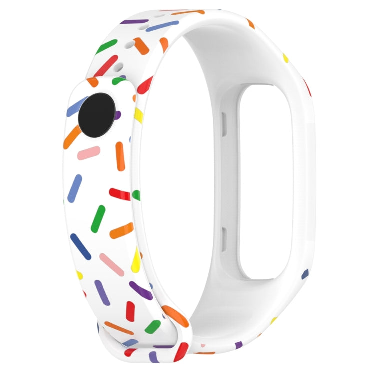 For OPPO Band Sports Rainbow Dots Silicone Watch Band(White) -  by PMC Jewellery | Online Shopping South Africa | PMC Jewellery