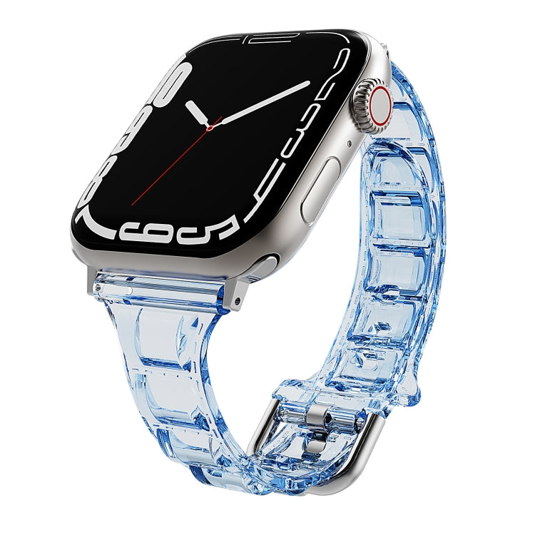For Apple Watch 2 42mm Cube Airbag Clear TPU Watch Band(Blue) - Watch Bands by PMC TechLife | Online Shopping South Africa | PMC TechLife