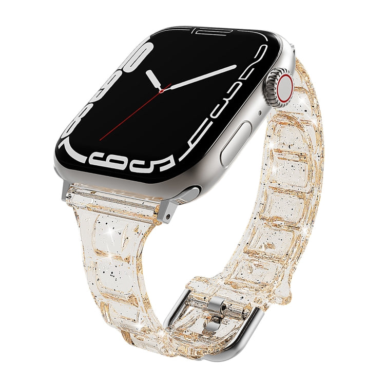 For Apple Watch 2 42mm Cube Airbag Clear TPU Watch Band(Gold) - Watch Bands by PMC TechLife | Online Shopping South Africa | PMC TechLife