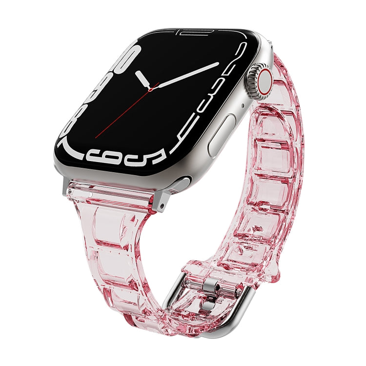 For Apple Watch 2 42mm Cube Airbag Clear TPU Watch Band(Red) - Watch Bands by PMC TechLife | Online Shopping South Africa | PMC TechLife
