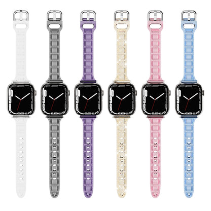 For Apple Watch 7 45mm Cube Airbag Clear TPU Watch Band(Red) - Watch Bands by PMC Jewellery | Online Shopping South Africa | PMC Jewellery