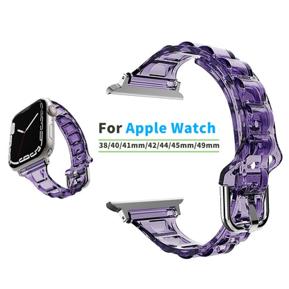 For Apple Watch SE 44mm Cube Airbag Clear TPU Watch Band(Blue) - Watch Bands by PMC Jewellery | Online Shopping South Africa | PMC Jewellery