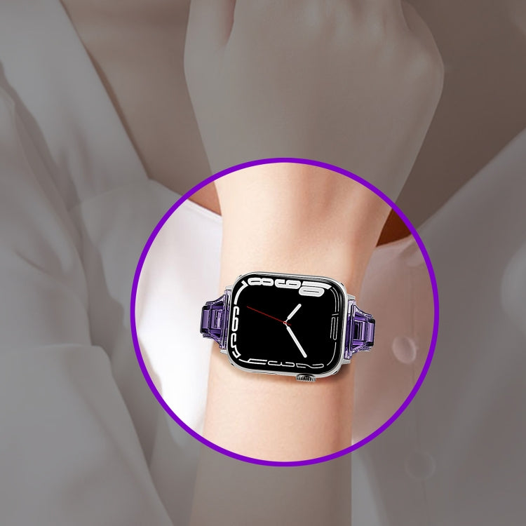 For Apple Watch 8 41mm Cube Airbag Clear TPU Watch Band(Pink) - Watch Bands by PMC TechLife | Online Shopping South Africa | PMC TechLife
