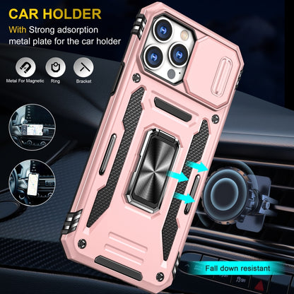 For iPhone 15 Pro Max Armor PC + TPU Camera Shield Phone Case(Rose Gold) - iPhone 15 Pro Max Cases by PMC Jewellery | Online Shopping South Africa | PMC Jewellery