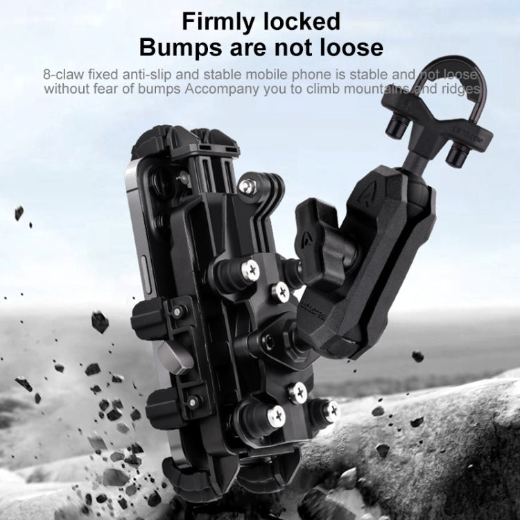 MOTOSLG Crab Motorcycle Phone Clamp Bracket M10 Ballhead Mount(Black) - Holder by MOTOLSG | Online Shopping South Africa | PMC TechLife | Buy Now Pay Later Mobicred