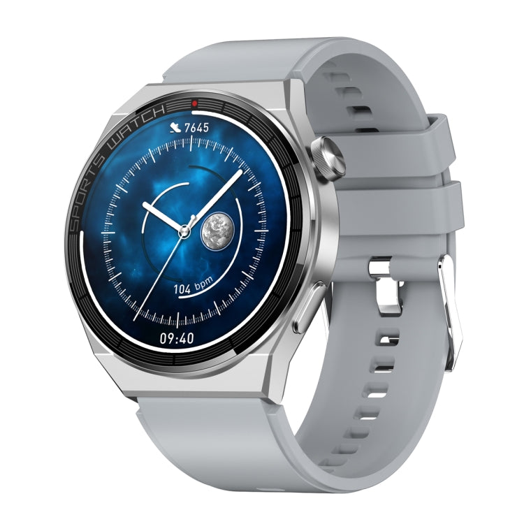 KT62 1.36 inch TFT Round Screen Smart Watch Supports Bluetooth Call/Blood Oxygen Monitoring, Strap:Silicone Strap(Silver) - Smart Watches by PMC Jewellery | Online Shopping South Africa | PMC Jewellery