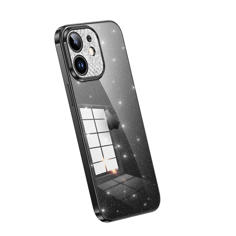 For iPhone 11 SULADA Electroplated Transparent Glittery TPU Phone Case(Black) - iPhone 11 Cases by SULADA | Online Shopping South Africa | PMC TechLife | Buy Now Pay Later Mobicred