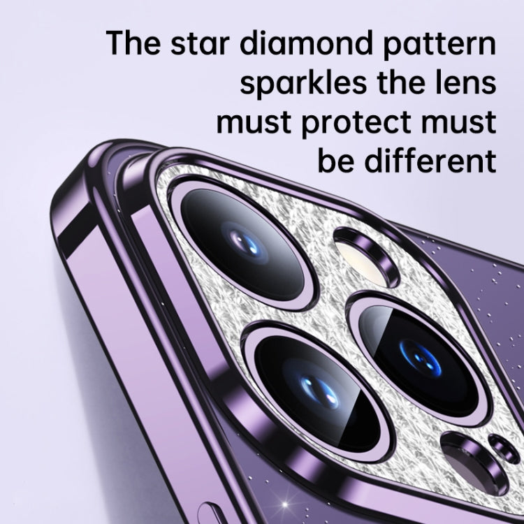 For iPhone 11 SULADA Electroplated Transparent Glittery TPU Phone Case(Purple) - iPhone 11 Cases by SULADA | Online Shopping South Africa | PMC Jewellery