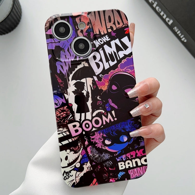 For iPhone 14 Painted Pattern Precise Hole PC Phone Case(Comics Umbrella Boy) - iPhone 14 Cases by PMC TechLife | Online Shopping South Africa | PMC TechLife