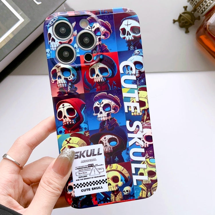 For iPhone 14 Pro Max Painted Pattern Precise Hole PC Phone Case(Cute Skull) - iPhone 14 Pro Max Cases by PMC TechLife | Online Shopping South Africa | PMC TechLife