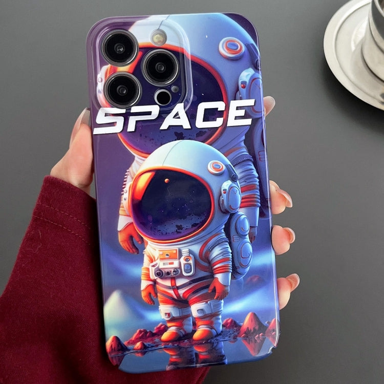 For iPhone 13 Pro Max Painted Pattern Precise Hole PC Phone Case(Orange White Astronaut) - iPhone 13 Pro Max Cases by PMC TechLife | Online Shopping South Africa | PMC TechLife