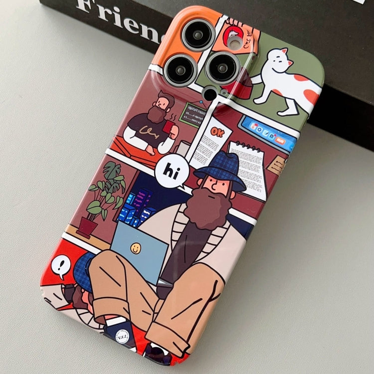 For iPhone 13 Pro Painted Pattern Precise Hole PC Phone Case(Holiday Uncle) - iPhone 13 Pro Cases by PMC TechLife | Online Shopping South Africa | PMC TechLife