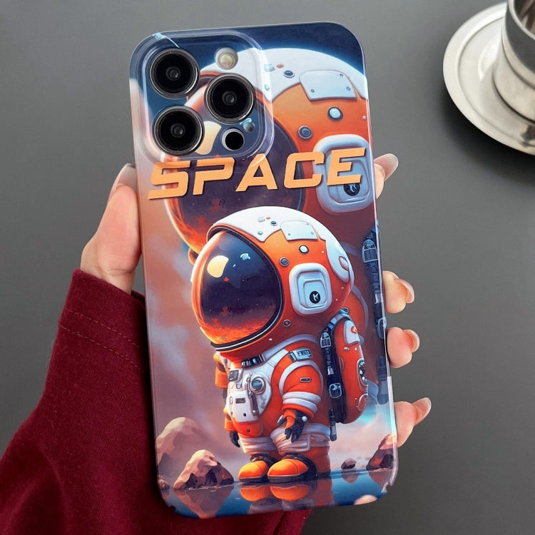 For iPhone 13 Pro Painted Pattern Precise Hole PC Phone Case(Orange Astronaut) - iPhone 13 Pro Cases by PMC TechLife | Online Shopping South Africa | PMC TechLife