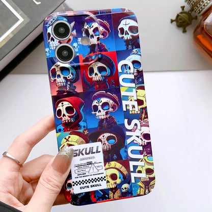 For iPhone 12 Painted Pattern Precise Hole PC Phone Case(Cute Skull) - iPhone 12 / 12 Pro Cases by PMC Jewellery | Online Shopping South Africa | PMC Jewellery