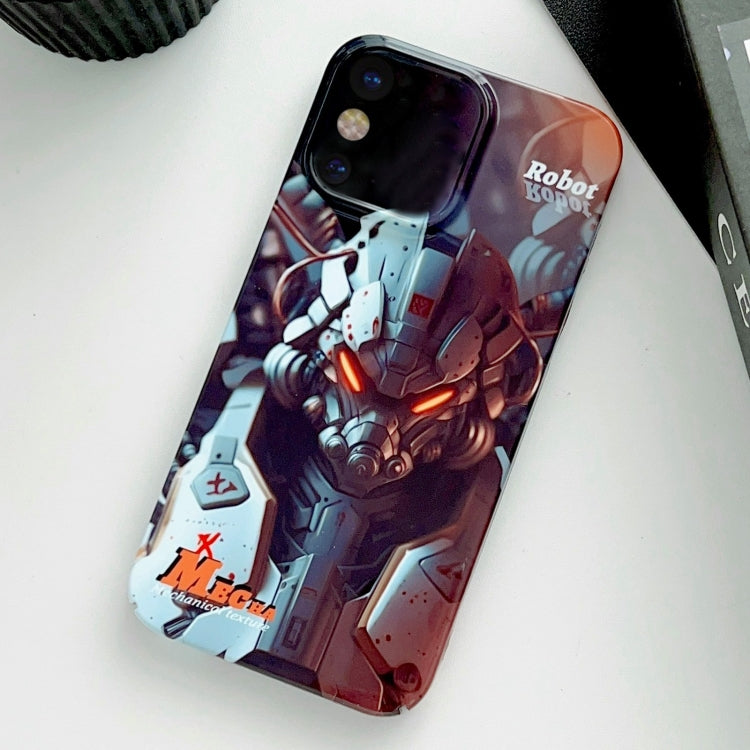 For iPhone X / XS Painted Pattern Precise Hole PC Phone Case(Orange Robot) - More iPhone Cases by PMC TechLife | Online Shopping South Africa | PMC TechLife