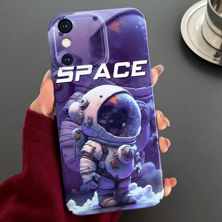 For iPhone XS Max Painted Pattern Precise Hole PC Phone Case(Purple Astronaut) - More iPhone Cases by PMC TechLife | Online Shopping South Africa | PMC TechLife
