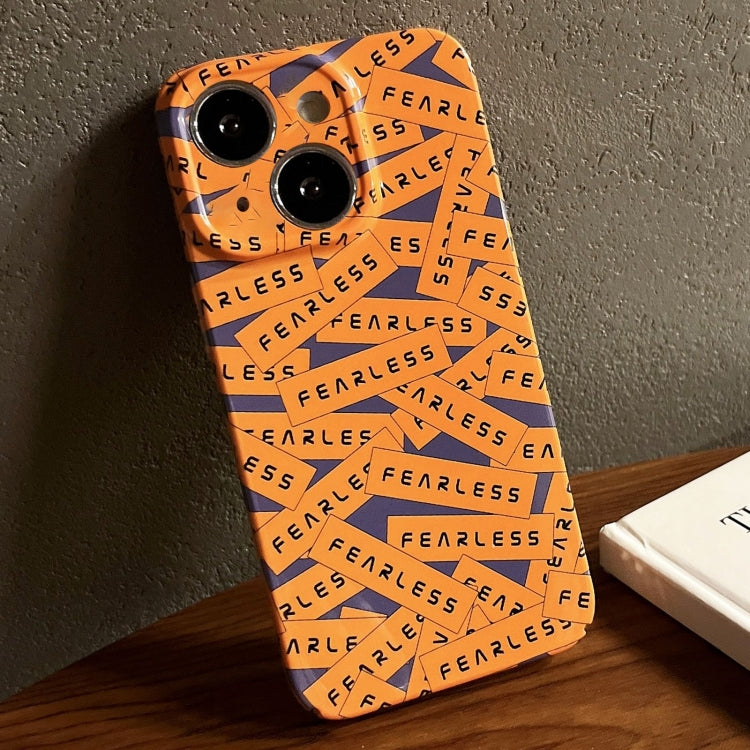 For iPhone 15 Plus Painted Pattern Precise Hole PC Phone Case(Orange Label) - iPhone 15 Plus Cases by PMC Jewellery | Online Shopping South Africa | PMC Jewellery