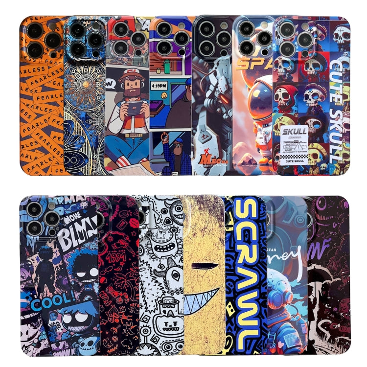 For iPhone X / XS Painted Pattern Precise Hole PC Phone Case(Orange Comics) - More iPhone Cases by PMC Jewellery | Online Shopping South Africa | PMC Jewellery