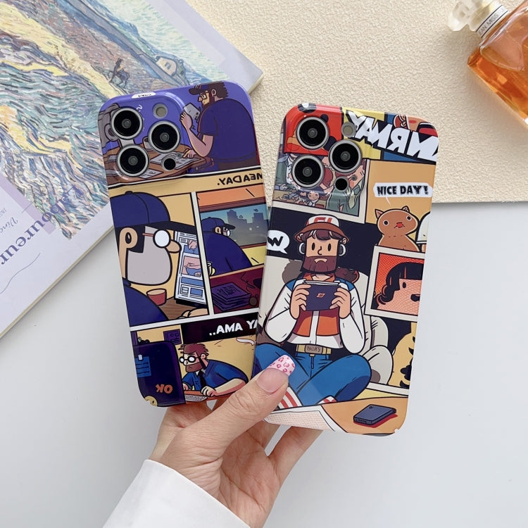 For iPhone 12 Painted Pattern Precise Hole PC Phone Case(Red Blue Graffiti) - iPhone 12 / 12 Pro Cases by PMC TechLife | Online Shopping South Africa | PMC TechLife