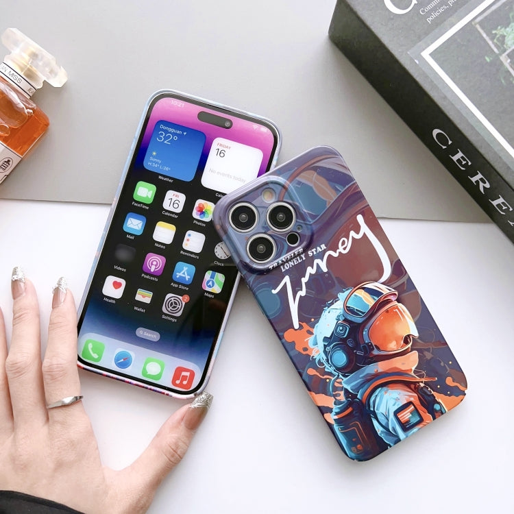 For iPhone X / XS Painted Pattern Precise Hole PC Phone Case(Orange Robot) - More iPhone Cases by PMC Jewellery | Online Shopping South Africa | PMC Jewellery