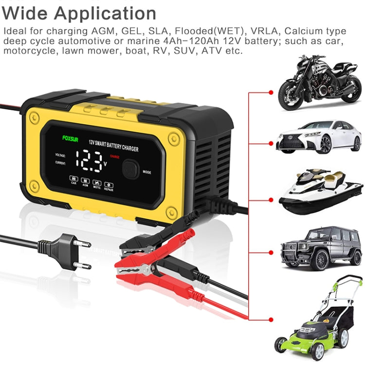 FOXSUR FBC1206E 6A 12V Car / Motorcycle Smart Battery Charger(UK Plug) - Battery Charger by FOXSUR | Online Shopping South Africa | PMC Jewellery | Buy Now Pay Later Mobicred