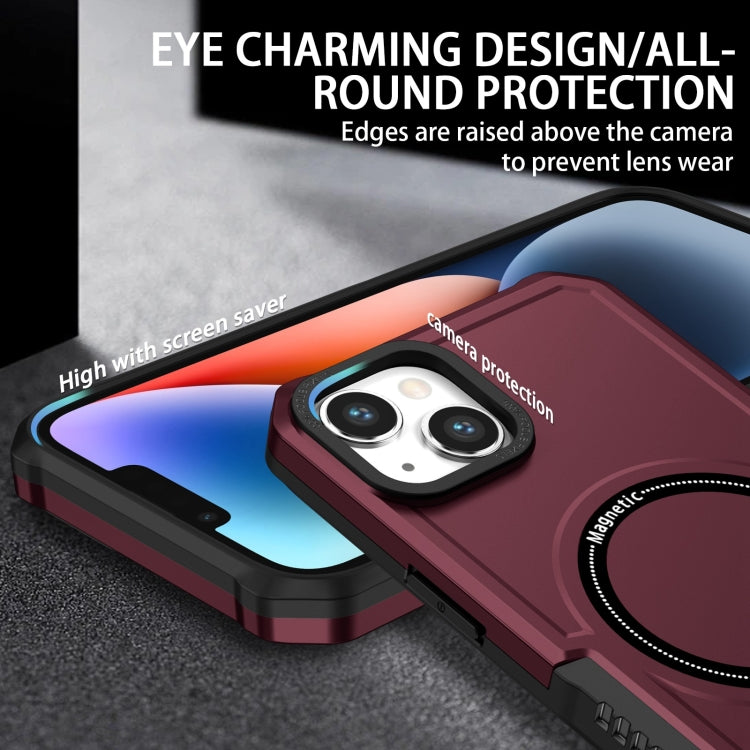 For iPhone 15 Shockproof Armor MagSafe Phone Case(Wine Red) - free shipping - PMC TechLife - Order now!